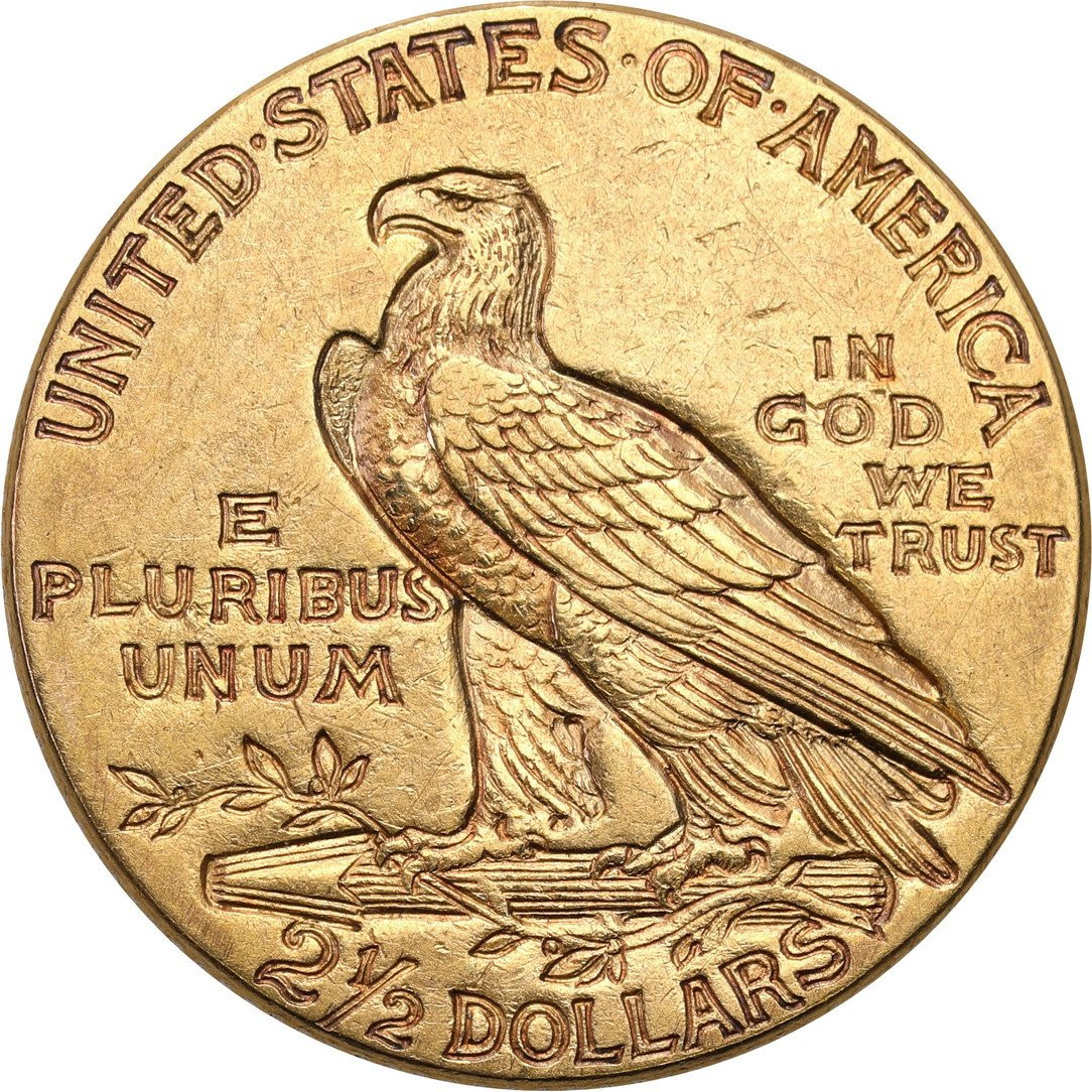 USA. Złote 2 1/2 dolara 1912 Indianin, Filadelfia